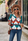 Women Aztec Printing Drawstring Western Hoodie_Cwohol0177