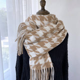 HOUNDSTOOTH TASSEL SCARF THICK WINTER WRAP_CWASC1463