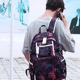 BACKPACKS FOR SCHOOL GRAFFITI PRINT TRAVEL BAG_CWAB5515