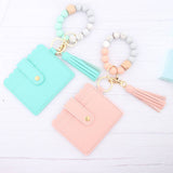 SILICONE BEAD WRISTLET WALLET WITH TASSEL_CWAB5002
