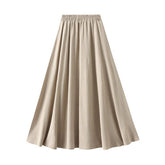 HIGH WAIST A LINE LOOSE FIT FLOWY MIDI SKIRT_CWBMS0332