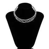 FASHIONABLE HIGH END CROSS OUTLINE NECKLACE_CWMM3185