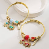 Trendy Evil Eye Charm Stainless Steel Bracelet_Cwmm8612