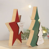 CHRISTMAS TWO TONE PAINTED WOODEN HANGING DECOR_CWAJE05391