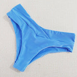 Tied Bow Bikini Set-Solid Color Sexy Swimsuit_Cwmw0189