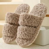 HOME CURLY INDOOR OPEN FUR SLIPPERS_CWSHS0825