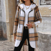 Vintage Classic Plaid Long Loose Casual Hoodie