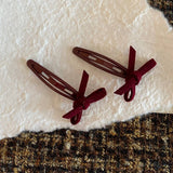 Velvet Bow Hair Clip Sweet Bb Bangs Hairpin_Cwaha08015