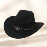 Western Cowboy Hat With Star Ethnic Trim_Cwah3649