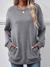 Cwohol0966_Winter Fleece Pocket Long-Sleeved Hoodie