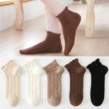 Twisted Fashion Cotton Lace Socks For Women_Cwms2006