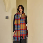 30 WOOL BLEND PLAID SCARF DESIGNER WINTER STYLE_CWASC2370