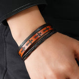 MULTI LAYER HAND WOVEN PU LEATHER CROSS BRACELET_CWMM4528