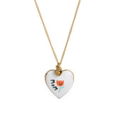 HEART LOCKET OVAL PHOTO NECKLACE GOLD PLATED_CWMM3919
