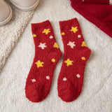 CHRISTMAS STAR PATTERN COZY SOCKS_CWMS0206