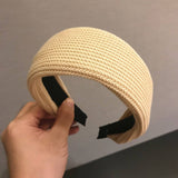 RETRO SOLID COLOR KNITTED HEADBAND HAIRPIN_CWAHA4033