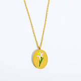 Vintage December Flower Clavicle Necklace_Cwmm3785