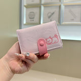 Cute Cat Embossed Mini Trifold Wallet With Snap_Cwab06228