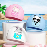 GIRLS SILICONE SWIM CAP CUTE CARTOON EAR COVER_CWMM6786