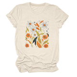Women Summer Tee ??Flor Casual Round Neck_Cwtts1500