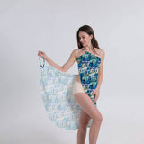 FLORAL PRINT ONE PIECE BEACH DRESS FOR VACATION_CWBLS0467