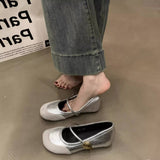 Vintage Leather Mary Janes With Hidden Wedge