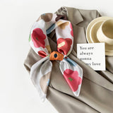 Mint Mambo Style Cartoon Print Satin Square Scarf_Cwasc0817