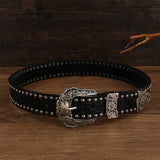 Vintage Distressed Rivet Embossed Belt_Cwmm3957