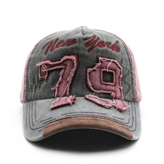 Vintage Washed Distressed Number Cap Outdoor Hat_Cwah1264