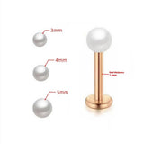 STAINLESS STEEL PEARL LIP BAR PIERCING JEWELRY_CWMM9588