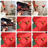 CUTE CHRISTMAS ELK HORN BELL HEADBAND HAIRPIN_CWAHA3427