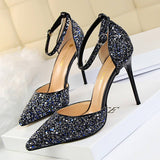 SHALLOW POINTED TOE SEQUINED SEXY HIGH HEELS_CWSHH0055