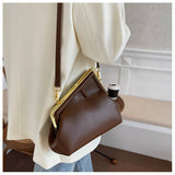 RETRO SIMPLE METAL CLIP SHOULDER BAG_CWAB1598