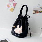 Cute Canvas Drawstring Bucket Bag For Students_Cwab5669