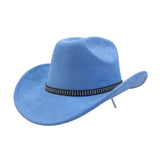 Western Ethnic Suede Cowboy Fedora For Men Women_Cwah04418