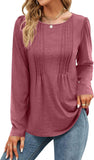 Wear A Solid Color Crew Neck Long Sleeve T-Shirt