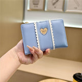 New Solid Color Heart Lace 2-Fold Wallet_Cwab06267