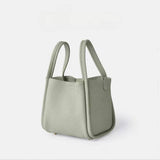 MEDIUM LEATHER BUCKET TOTE BASKET STYLE BAG_CWAB5335