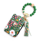 FLORAL PU WALLET WITH BEAD BRACELET CARD HOLDER_CWAB4955