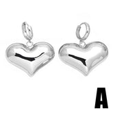 SILVER HEART SHAPED PENDANT EARRINGS_CWAJE1034
