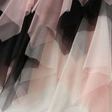 COLORBLOCK LAYERED TULLE IRREGULAR MIDI SKIRT_CWBMS0385