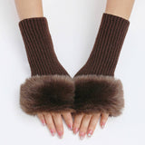 Knitted Thermal Fingerless Gloves Arm Gloves_Cwag0108