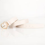 Elegant Heart-Shaped Pearl Needle-Buckle Belt