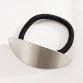BRUSHED METAL GEOMETRIC ELASTIC HAIR TIE_CWAHA6245