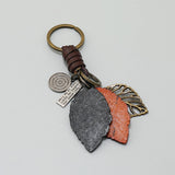 CREATIVE RETRO LEAF LEATHER CAR KEYCHAIN_CWMM4767