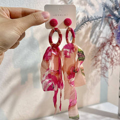 FABRIC TASSEL BOW EARRINGS LONG CHIC FEMININE_CWMM6189