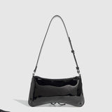 GLOSSY BOW STUDDED DRAWSTRING SHOULDER BAG_CWAB5704
