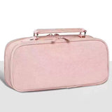 SIMPLE DOUBLE ZIPPER DOUBLE LAYER PENCIL POUCH_CWAB2812