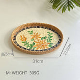 RATTAN OVAL FRUIT TEA SHELL TRAY STORAGE BASKET_CWMM4499