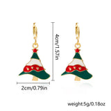 ASYMMETRIC OIL PAINTED CHRISTMAS EARRINGS_CWAJE2391